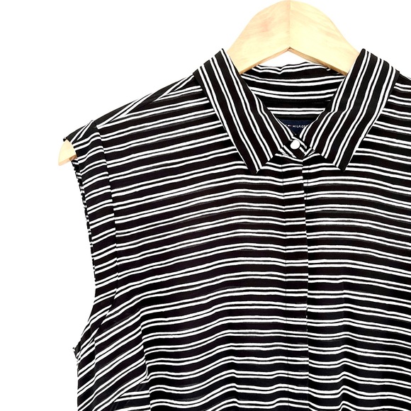 Tommy Hilfiger Black & White Stripe Shirt Dress - Picture 3 of 8